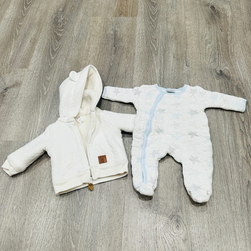 Simple Joys Carter's Sherpa Jacket & Rock a Bye Baby Quilted Sleeper 0-3M Bundle